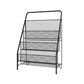 Modern Metal Ladder Bookshelf Iron Closed Back Bookcase for Home 16.4"L x 10.2"W x 25.4"H Black Clearhalo 'Bookcases' 'furn' 'furn_bookcases' 'Furniture' 'furniture_bookcases' 'Office Furniture' 4987494