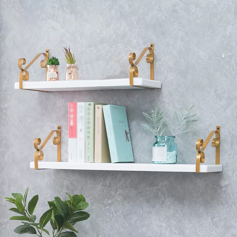 Closed Back Bookshelf Glam Style Wall Mounted Bookcase for Office Home Study Room Clearhalo 'Bookcases' 'furn' 'furn_bookcases' 'Furniture' 'furniture_bookcases' 'Office Furniture' 4987502