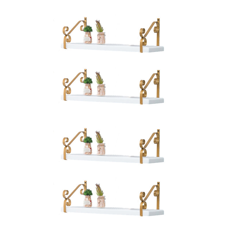 Closed Back Bookshelf Glam Style Wall Mounted Bookcase for Office Home Study Room White-Gold 4 Piece Set Clearhalo 'Bookcases' 'furn' 'furn_bookcases' 'Furniture' 'furniture_bookcases' 'Office Furniture' 4987505