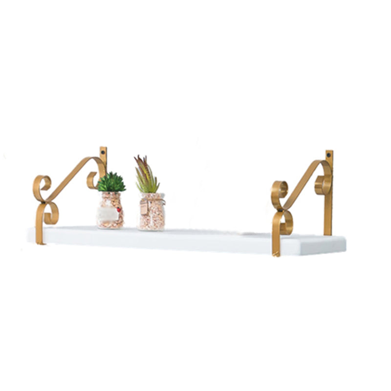 Closed Back Bookshelf Glam Style Wall Mounted Bookcase for Office Home Study Room White-Gold 1 Piece Clearhalo 'Bookcases' 'furn' 'furn_bookcases' 'Furniture' 'furniture_bookcases' 'Office Furniture' 4987507