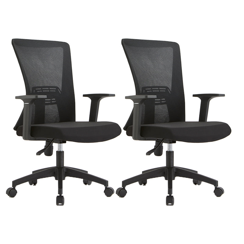 Ergonomic Mesh Desk Chair Home Office Fixed Arms Office Chair Black 2 Piece Set Clearhalo 'furn' 'furn_office_chair' 'Furniture' 'furniture_office_chair' 'Office Chairs' 'Office Furniture' 'office_chair' 4992216