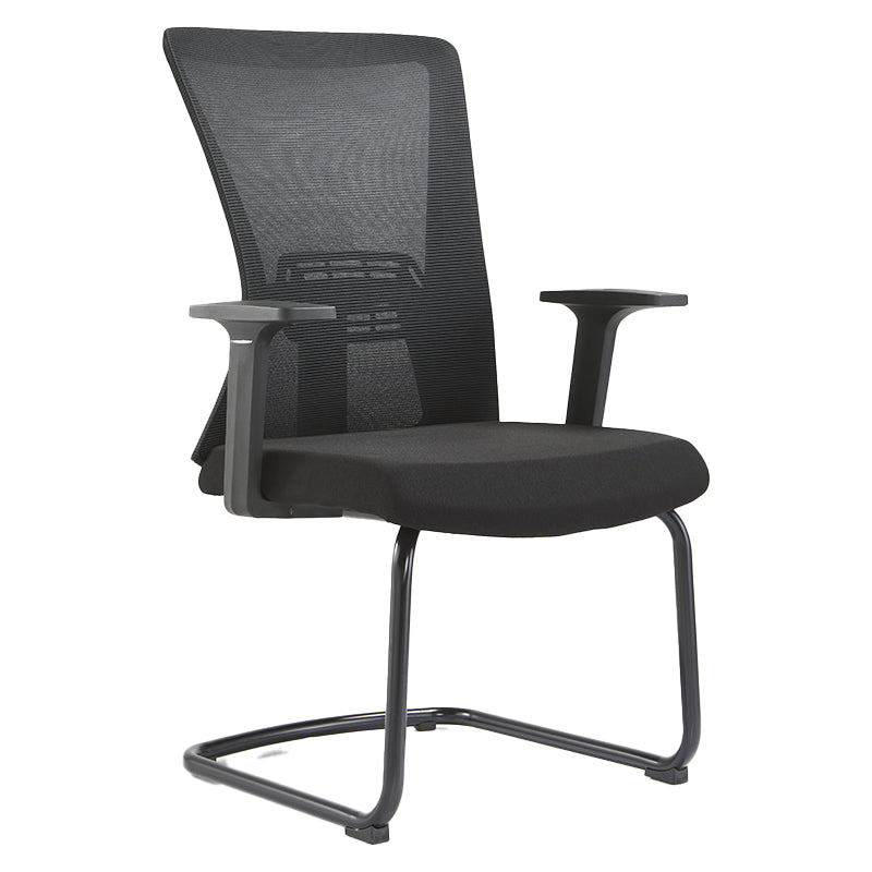 Ergonomic Mesh Desk Chair Home Office Fixed Arms Office Chair Matte Black 1 Piece Clearhalo 'furn' 'furn_office_chair' 'Furniture' 'furniture_office_chair' 'Office Chairs' 'Office Furniture' 'office_chair' 4992226