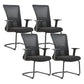 Ergonomic Mesh Desk Chair Home Office Fixed Arms Office Chair Matte Black 4 Piece Set Clearhalo 'furn' 'furn_office_chair' 'Furniture' 'furniture_office_chair' 'Office Chairs' 'Office Furniture' 'office_chair' 4992230
