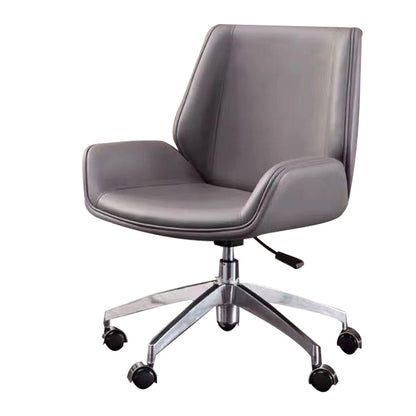 Executive Ergonomic Computer Chair Silver Metal Base Contemporary Office Chair Grey Mid-Back (14-22 in.) Casters Included Clearhalo 'furn' 'furn_office_chair' 'Furniture' 'furniture_office_chair' 'Office Chairs' 'Office Furniture' 'office_chair' 4992261