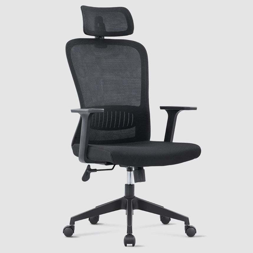 Ergonomic Mesh Desk Chair Modern Style Fixed Arms Chair with Swivel Casters Clearhalo 'furn' 'furn_office_chair' 'Furniture' 'furniture_office_chair' 'Office Chairs' 'Office Furniture' 'office_chair' 4992348