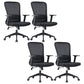 Ergonomic Mesh Desk Chair Modern Style Fixed Arms Chair with Swivel Casters Black 4 Piece Set Without Headrest Clearhalo 'furn' 'furn_office_chair' 'Furniture' 'furniture_office_chair' 'Office Chairs' 'Office Furniture' 'office_chair' 4992349