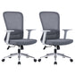 Ergonomic Mesh Desk Chair Modern Style Fixed Arms Chair with Swivel Casters Grey 2 Piece Set Without Headrest Clearhalo 'furn' 'furn_office_chair' 'Furniture' 'furniture_office_chair' 'Office Chairs' 'Office Furniture' 'office_chair' 4992352