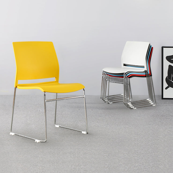 Modern Style Task Chair Plastic Armless Office Chair with Metal Legs Clearhalo 'furn' 'furn_office_chair' 'Furniture' 'furniture_office_chair' 'Office Chairs' 'Office Furniture' 'office_chair' 4992363