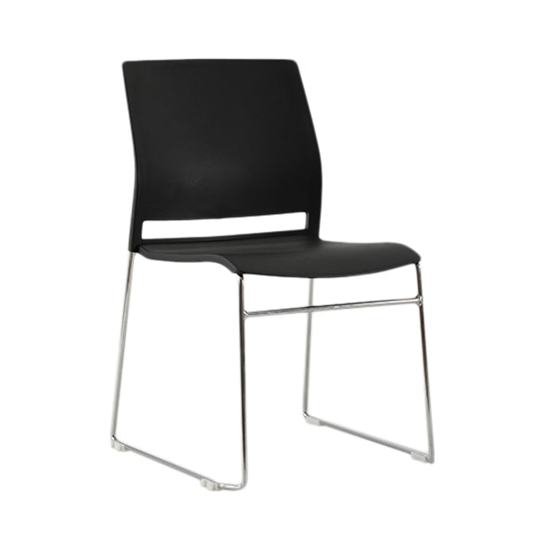 Modern Style Task Chair Plastic Armless Office Chair with Metal Legs Black 1 Piece Clearhalo 'furn' 'furn_office_chair' 'Furniture' 'furniture_office_chair' 'Office Chairs' 'Office Furniture' 'office_chair' 4992364