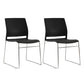 Modern Style Task Chair Plastic Armless Office Chair with Metal Legs Black 2 Piece Set Clearhalo 'furn' 'furn_office_chair' 'Furniture' 'furniture_office_chair' 'Office Chairs' 'Office Furniture' 'office_chair' 4992365