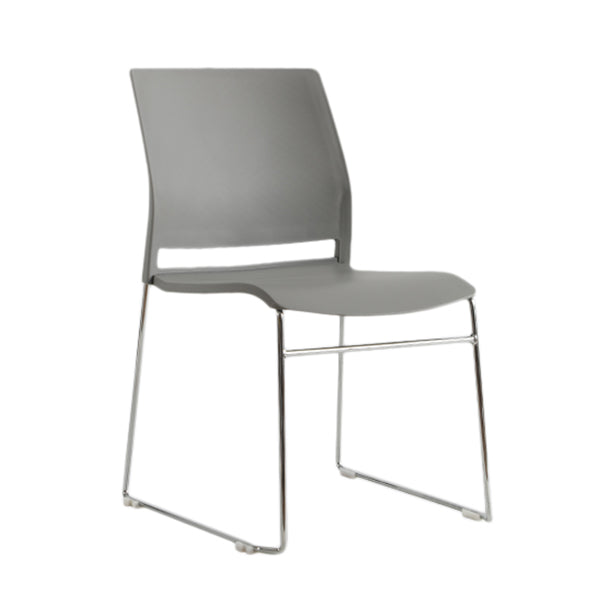 Modern Style Task Chair Plastic Armless Office Chair with Metal Legs Gray 1 Piece Clearhalo 'furn' 'furn_office_chair' 'Furniture' 'furniture_office_chair' 'Office Chairs' 'Office Furniture' 'office_chair' 4992369