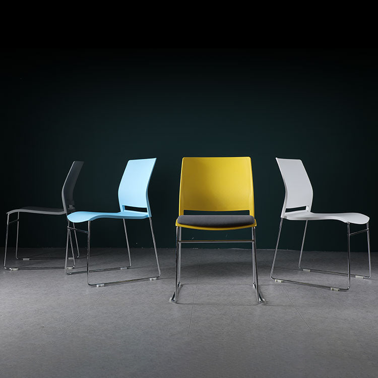 Modern Style Task Chair Plastic Armless Office Chair with Metal Legs Clearhalo 'furn' 'furn_office_chair' 'Furniture' 'furniture_office_chair' 'Office Chairs' 'Office Furniture' 'office_chair' 4992370