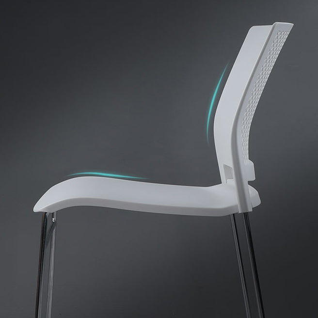 Modern Style Task Chair Plastic Armless Office Chair with Metal Legs Clearhalo 'furn' 'furn_office_chair' 'Furniture' 'furniture_office_chair' 'Office Chairs' 'Office Furniture' 'office_chair' 4992374