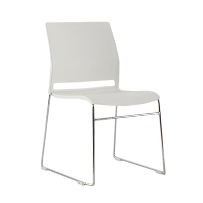 Modern Style Task Chair Plastic Armless Office Chair with Metal Legs White 1 Piece Clearhalo 'furn' 'furn_office_chair' 'Furniture' 'furniture_office_chair' 'Office Chairs' 'Office Furniture' 'office_chair' 4992376