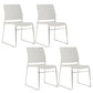 Modern Style Task Chair Plastic Armless Office Chair with Metal Legs White 4 Piece Set Clearhalo 'furn' 'furn_office_chair' 'Furniture' 'furniture_office_chair' 'Office Chairs' 'Office Furniture' 'office_chair' 4992379