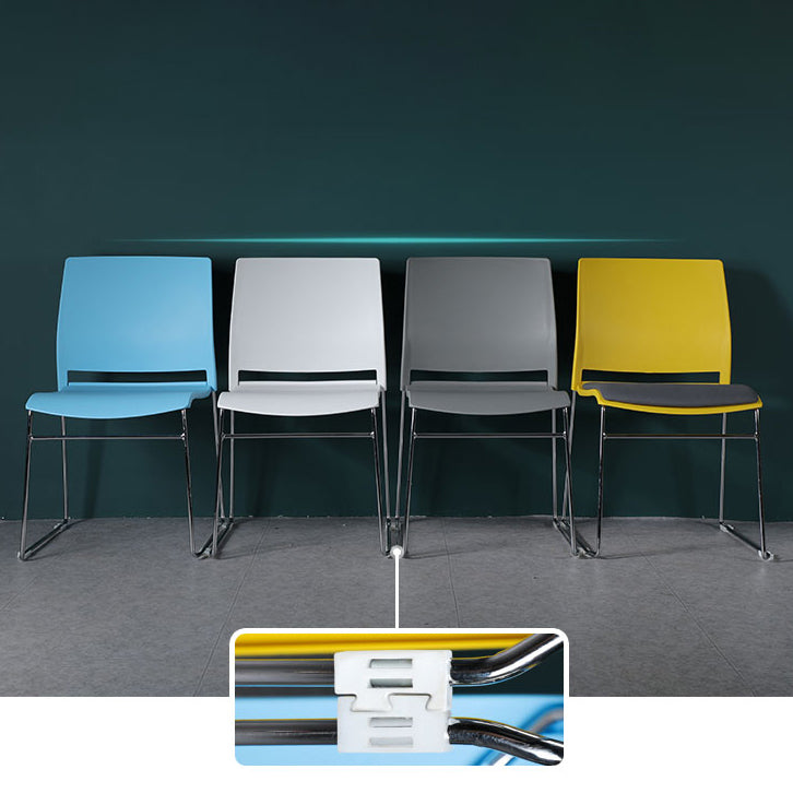 Modern Style Task Chair Plastic Armless Office Chair with Metal Legs Clearhalo 'furn' 'furn_office_chair' 'Furniture' 'furniture_office_chair' 'Office Chairs' 'Office Furniture' 'office_chair' 4992380
