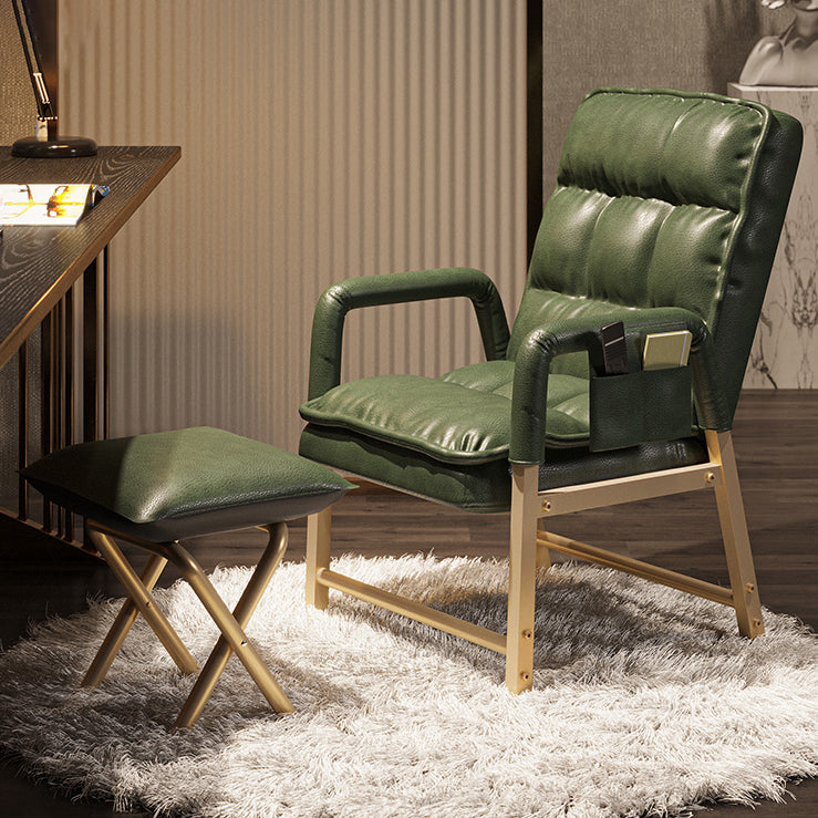 Modern Style Task Chair Ergonomic Mid-Back Office Chair with Fixed Arms Green With Footrest Clearhalo 'furn' 'furn_office_chair' 'Furniture' 'furniture_office_chair' 'Office Chairs' 'Office Furniture' 'office_chair' 4992391