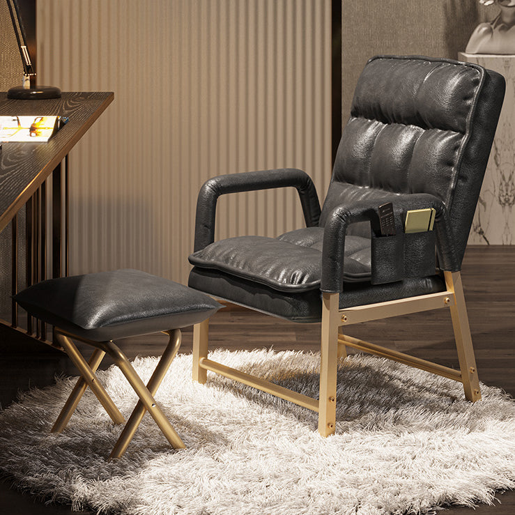 Modern Style Task Chair Ergonomic Mid-Back Office Chair with Fixed Arms Dark Gray With Footrest Clearhalo 'furn' 'furn_office_chair' 'Furniture' 'furniture_office_chair' 'Office Chairs' 'Office Furniture' 'office_chair' 4992394