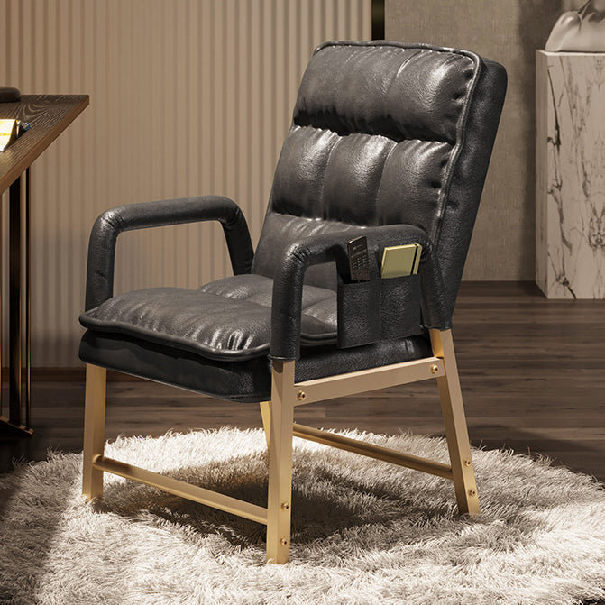 Modern Style Task Chair Ergonomic Mid-Back Office Chair with Fixed Arms Dark Gray Without Footrest Clearhalo 'furn' 'furn_office_chair' 'Furniture' 'furniture_office_chair' 'Office Chairs' 'Office Furniture' 'office_chair' 4992396