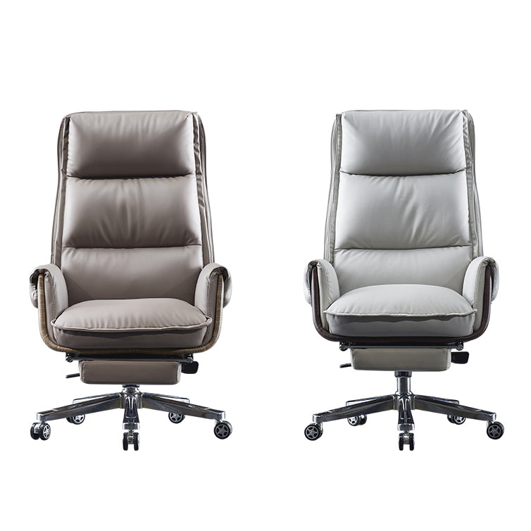 Executive Ergonomic Desk Chair with Padded Arms Chrome Metal Modern Task Chair with Wheels Clearhalo 'furn' 'furn_office_chair' 'Furniture' 'furniture_office_chair' 'Office Chairs' 'Office Furniture' 'office_chair' 4992421