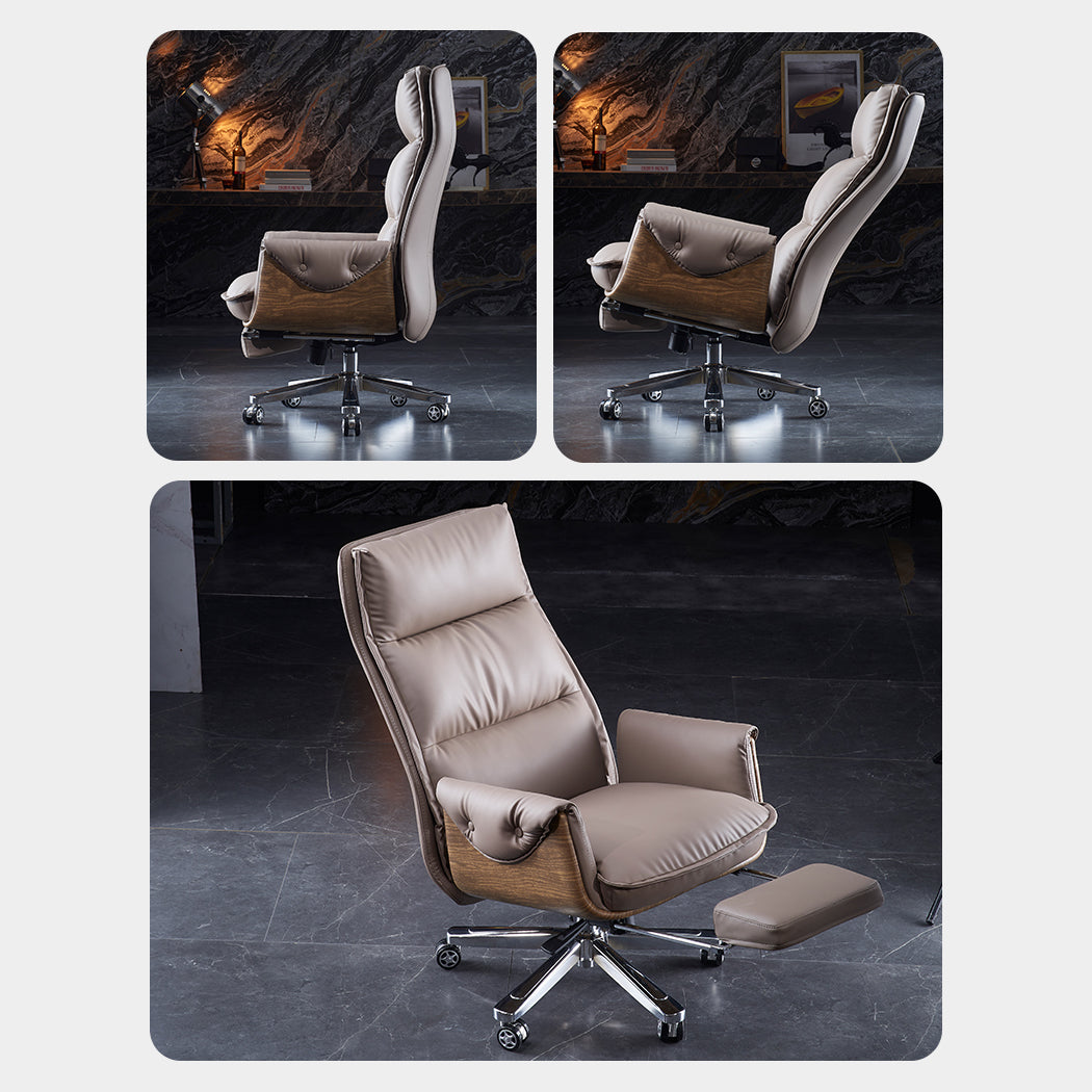 Executive Ergonomic Desk Chair with Padded Arms Chrome Metal Modern Task Chair with Wheels Clearhalo 'furn' 'furn_office_chair' 'Furniture' 'furniture_office_chair' 'Office Chairs' 'Office Furniture' 'office_chair' 4992422