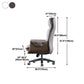 Executive Ergonomic Desk Chair with Padded Arms Chrome Metal Modern Task Chair with Wheels Clearhalo 'furn' 'furn_office_chair' 'Furniture' 'furniture_office_chair' 'Office Chairs' 'Office Furniture' 'office_chair' 4992424