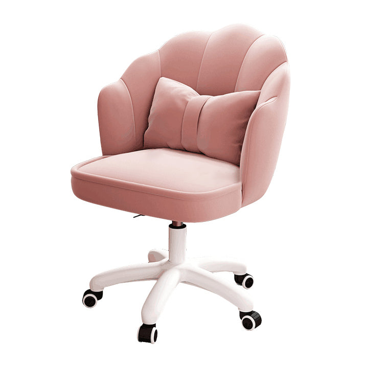 Mid Back Velvet Desk Chair Contemporary Armless Chair with Wheels Clearhalo 'furn' 'furn_office_chair' 'Furniture' 'furniture_office_chair' 'Office Chairs' 'Office Furniture' 'office_chair' 4992434