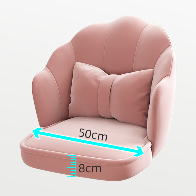 Mid Back Velvet Desk Chair Contemporary Armless Chair with Wheels Clearhalo 'furn' 'furn_office_chair' 'Furniture' 'furniture_office_chair' 'Office Chairs' 'Office Furniture' 'office_chair' 4992437