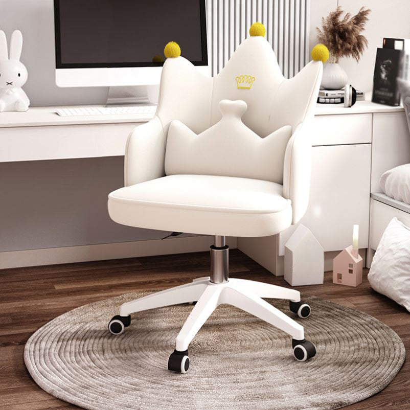 Mid Back Velvet Desk Chair Contemporary Armless Chair with Wheels Textured White Star Base Clearhalo 'furn' 'furn_office_chair' 'Furniture' 'furniture_office_chair' 'Office Chairs' 'Office Furniture' 'office_chair' 4992443