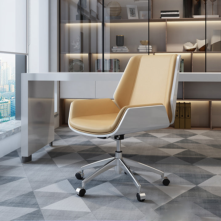 Mid Back Conference Chair Modern Style Faux Leather Armless Chair Clearhalo 'furn' 'furn_office_chair' 'Furniture' 'furniture_office_chair' 'Office Chairs' 'Office Furniture' 'office_chair' 4992479