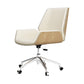 Mid Back Conference Chair Modern Style Faux Leather Armless Chair Off-White Casters Clearhalo 'furn' 'furn_office_chair' 'Furniture' 'furniture_office_chair' 'Office Chairs' 'Office Furniture' 'office_chair' 4992480