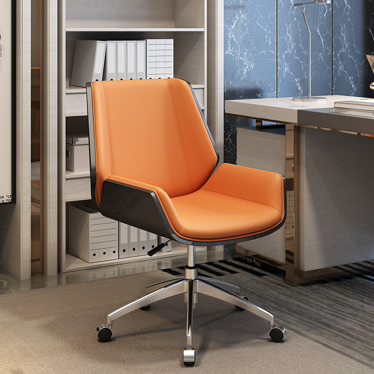 Mid Back Conference Chair Contemporary Faux Leather Armless Chair Clearhalo 'furn' 'furn_office_chair' 'Furniture' 'furniture_office_chair' 'Office Chairs' 'Office Furniture' 'office_chair' 4992506