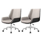 Mid Back Conference Chair Contemporary Faux Leather Armless Chair Black-Gray 2 Piece Set Clearhalo 'furn' 'furn_office_chair' 'Furniture' 'furniture_office_chair' 'Office Chairs' 'Office Furniture' 'office_chair' 4992513