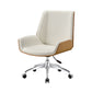 Mid Back Conference Chair Contemporary Faux Leather Armless Chair White-Brown 1 Piece Clearhalo 'furn' 'furn_office_chair' 'Furniture' 'furniture_office_chair' 'Office Chairs' 'Office Furniture' 'office_chair' 4992523