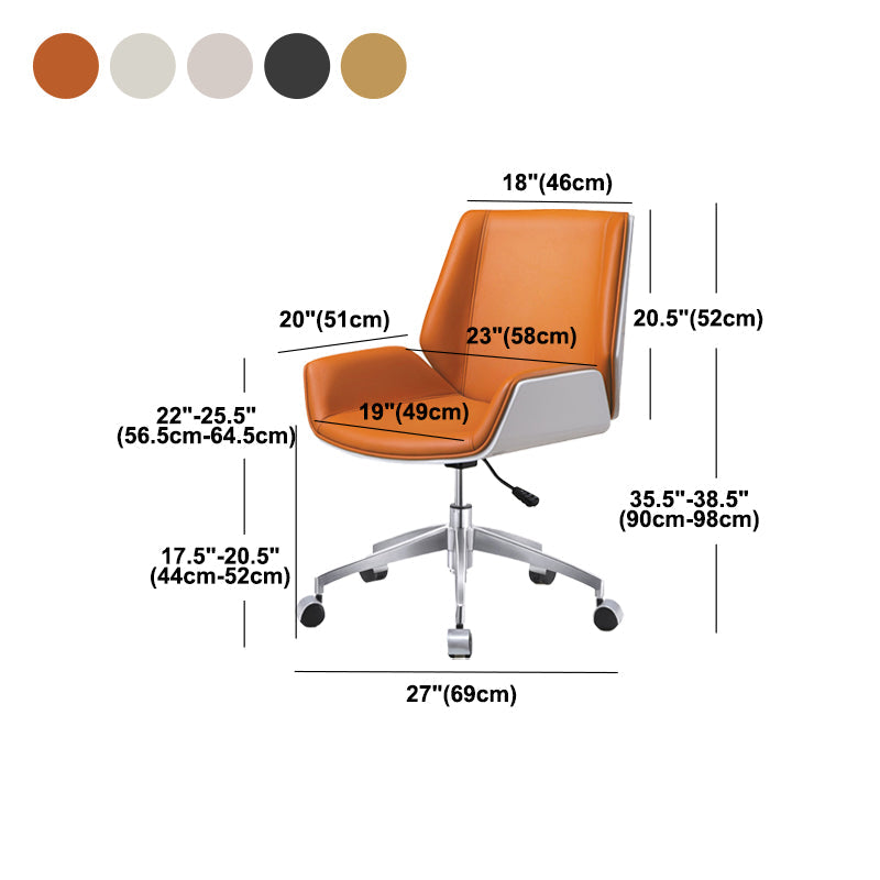 Mid Back Conference Chair Contemporary Faux Leather Armless Chair Clearhalo 'furn' 'furn_office_chair' 'Furniture' 'furniture_office_chair' 'Office Chairs' 'Office Furniture' 'office_chair' 4992534