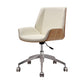 Modern Leather Task Chair Mid-Back Adjustable Swivel Office Chair Beige 1 Piece Clearhalo 'furn' 'furn_office_chair' 'Furniture' 'furniture_office_chair' 'Office Chairs' 'Office Furniture' 'office_chair' 4992553