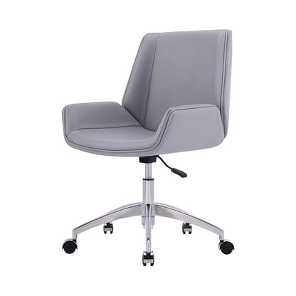 Modern Leather Task Chair Mid-Back Adjustable Swivel Office Chair Gray 1 Piece Clearhalo 'furn' 'furn_office_chair' 'Furniture' 'furniture_office_chair' 'Office Chairs' 'Office Furniture' 'office_chair' 4992559