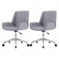 Modern Leather Task Chair Mid-Back Adjustable Swivel Office Chair Gray 2 Piece Set Clearhalo 'furn' 'furn_office_chair' 'Furniture' 'furniture_office_chair' 'Office Chairs' 'Office Furniture' 'office_chair' 4992561