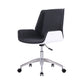 Modern Leather Task Chair Mid-Back Adjustable Swivel Office Chair Black 1 Piece Clearhalo 'furn' 'furn_office_chair' 'Furniture' 'furniture_office_chair' 'Office Chairs' 'Office Furniture' 'office_chair' 4992570
