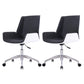 Modern Leather Task Chair Mid-Back Adjustable Swivel Office Chair Black 2 Piece Set Clearhalo 'furn' 'furn_office_chair' 'Furniture' 'furniture_office_chair' 'Office Chairs' 'Office Furniture' 'office_chair' 4992571