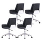 Modern Leather Task Chair Mid-Back Adjustable Swivel Office Chair Black 4 Piece Set Clearhalo 'furn' 'furn_office_chair' 'Furniture' 'furniture_office_chair' 'Office Chairs' 'Office Furniture' 'office_chair' 4992572