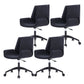 Modern Leather Task Chair Mid-Back Adjustable Swivel Office Chair Matt Black 4 Piece Set Clearhalo 'furn' 'furn_office_chair' 'Furniture' 'furniture_office_chair' 'Office Chairs' 'Office Furniture' 'office_chair' 4992575