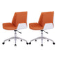 Modern Leather Task Chair Mid-Back Adjustable Swivel Office Chair Orange 2 Piece Set Clearhalo 'furn' 'furn_office_chair' 'Furniture' 'furniture_office_chair' 'Office Chairs' 'Office Furniture' 'office_chair' 4992577
