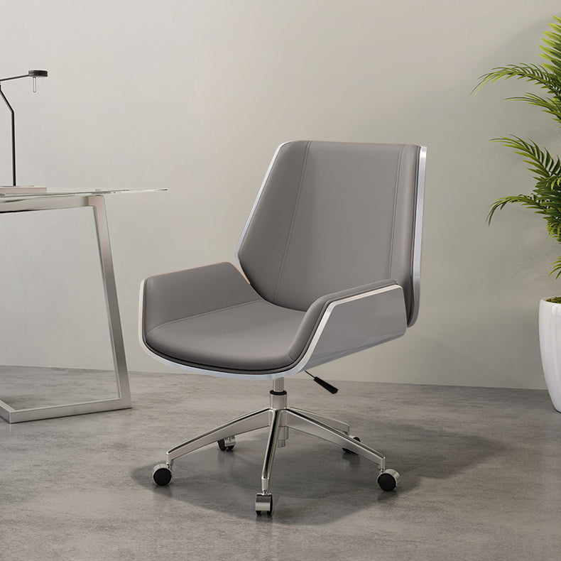 Mid Back Conference Chair Faux Leather Armless Chair for Home Office Clearhalo 'furn' 'furn_office_chair' 'Furniture' 'furniture_office_chair' 'Office Chairs' 'Office Furniture' 'office_chair' 4992580
