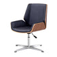 Mid Back Conference Chair Faux Leather Armless Chair for Home Office Black Casters Clearhalo 'furn' 'furn_office_chair' 'Furniture' 'furniture_office_chair' 'Office Chairs' 'Office Furniture' 'office_chair' 4992590