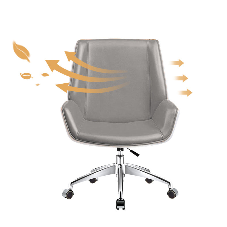 Mid Back Conference Chair Faux Leather Armless Chair for Home Office Clearhalo 'furn' 'furn_office_chair' 'Furniture' 'furniture_office_chair' 'Office Chairs' 'Office Furniture' 'office_chair' 4992591
