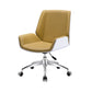 Mid Back Conference Chair Faux Leather Armless Chair for Home Office Yellow Without Casters Clearhalo 'furn' 'furn_office_chair' 'Furniture' 'furniture_office_chair' 'Office Chairs' 'Office Furniture' 'office_chair' 4992596