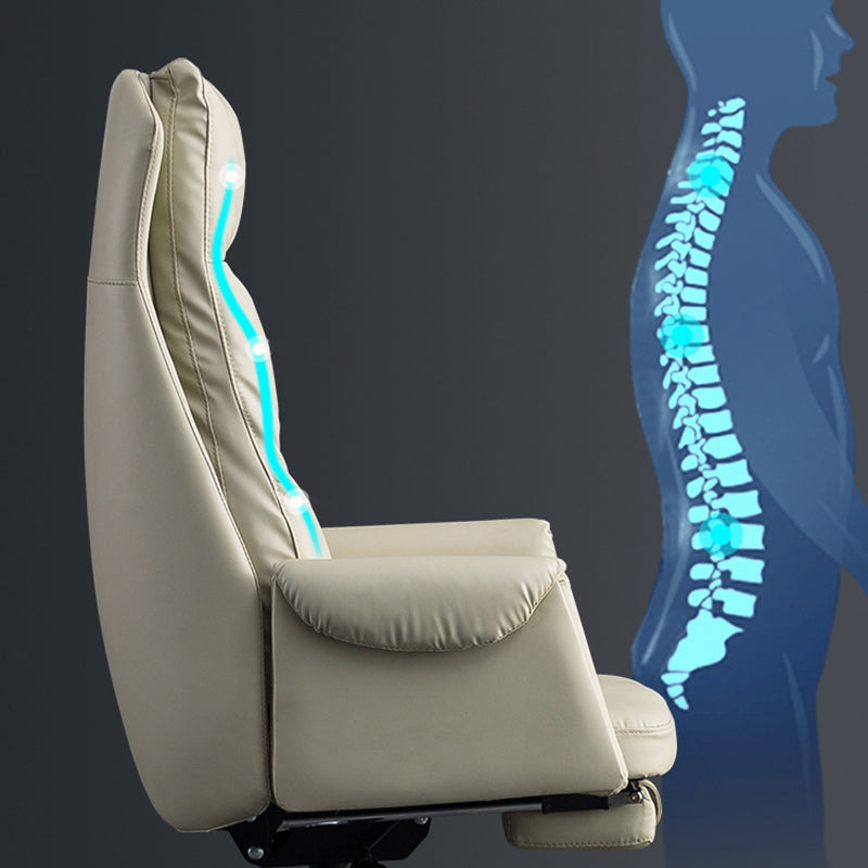 Modern High Back Management Chair Ergonomic Adjustable Executive Leather Chair Clearhalo 'furn' 'furn_office_chair' 'Furniture' 'furniture_office_chair' 'Office Chairs' 'Office Furniture' 'office_chair' 4992615