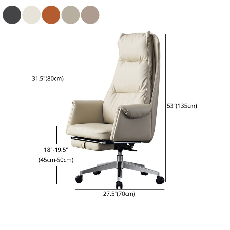 Modern High Back Management Chair Ergonomic Adjustable Executive Leather Chair Clearhalo 'furn' 'furn_office_chair' 'Furniture' 'furniture_office_chair' 'Office Chairs' 'Office Furniture' 'office_chair' 4992617