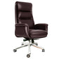 Contemporary Ergonomic Executive Leather Chair Tilt Mechanism High Back Chair Coffee Clearhalo 'furn' 'furn_office_chair' 'Furniture' 'furniture_office_chair' 'Office Chairs' 'Office Furniture' 'office_chair' 4992622